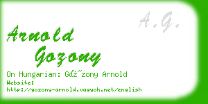 arnold gozony business card